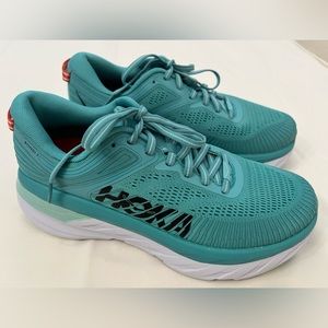 Hoka Bondi 7 - Womens 7.5 Wide - Teal/White NEW
